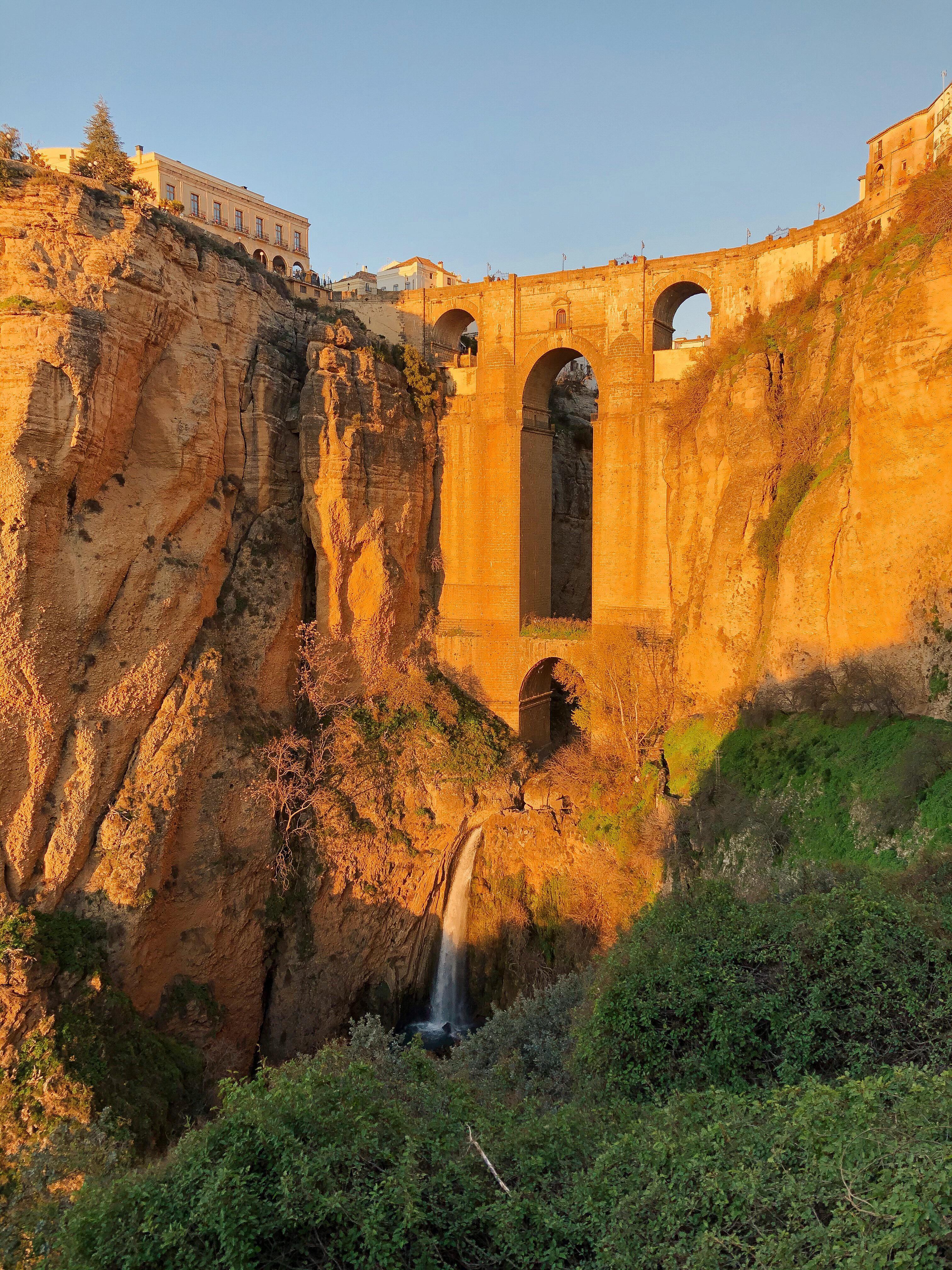 Puente Nuevo in Ronda, Spain at sunset. I was in awe of the beauty ...