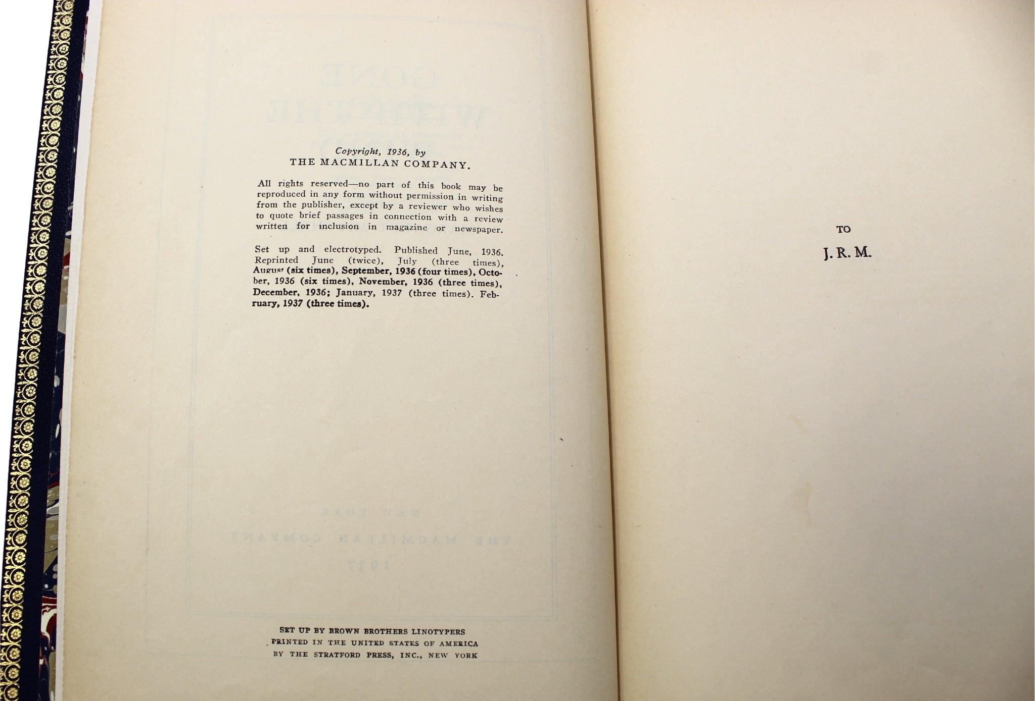 Gone With the Wind by Margaret Mitchell, First Edition, Later Printing