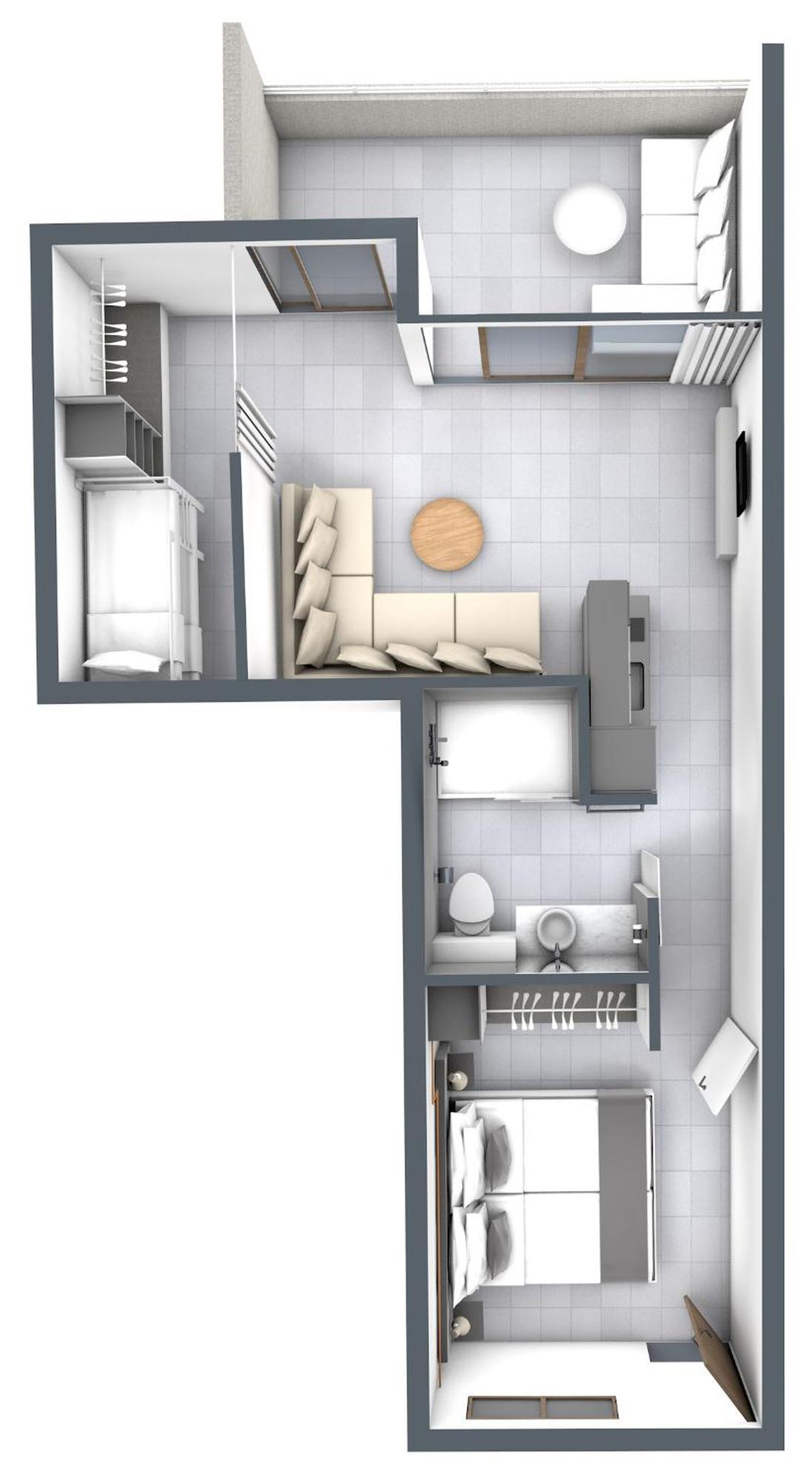 One-Bedroom Apartment Sea View